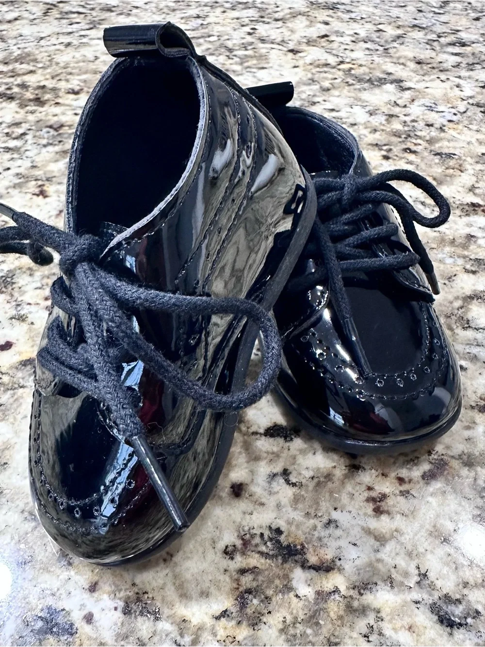 Classic Black Patent Kids Dress Oxfords with Laces